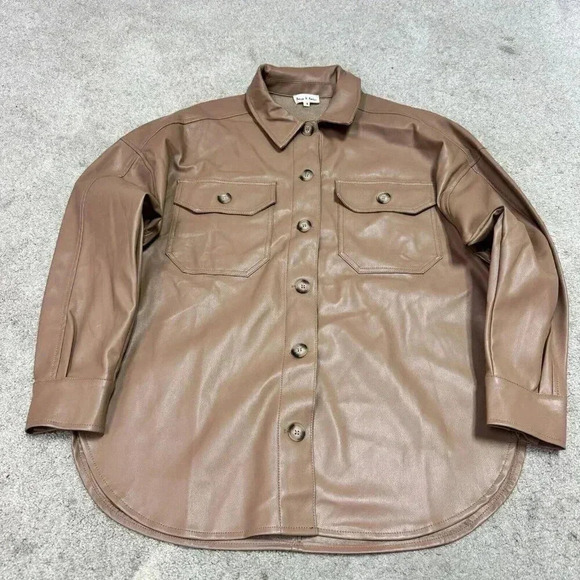 Aaron & Amber Jacket Women’s Brown Long Sleeve Button Up Size Small - Picture 1 of 12